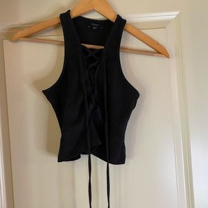 Guess felt lace up top